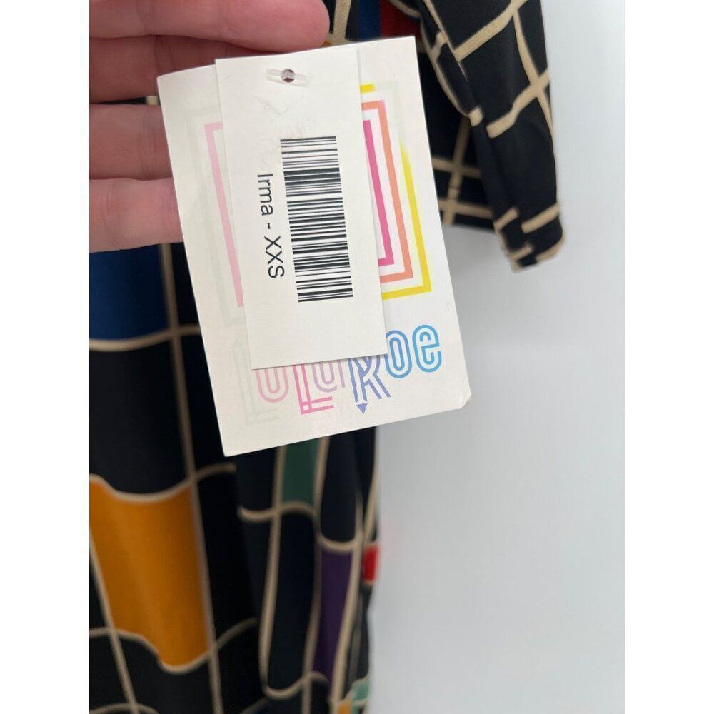 LuLaRoe Irma Tunic Top Womens Size XXS Colorblock Abstract Lot of 2 New - Picture 7 of 9